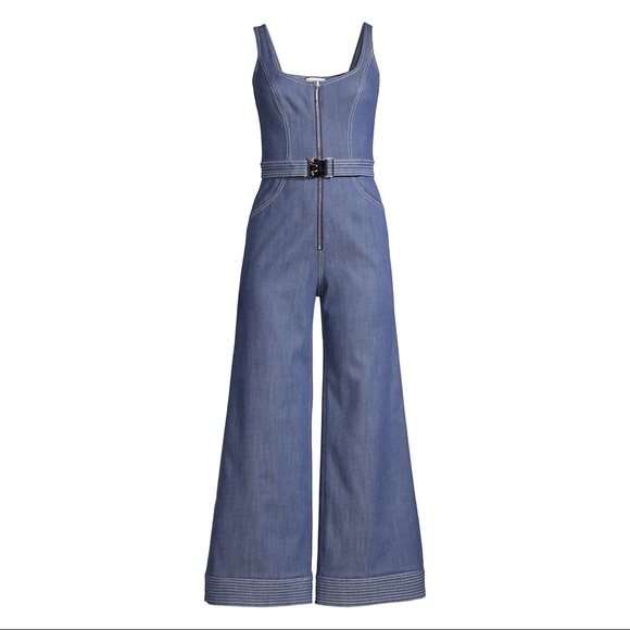 ALEXIS Bristol Chambray Flared 70’s Denim Jumpsuit - Picture 7 of 15